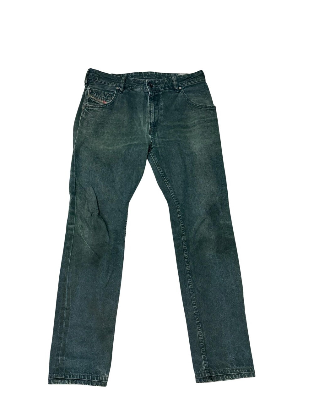 Diesel Krayver Jeans Mens 32x30 Green Slim Tapered Denim Medium Wash Y2K
